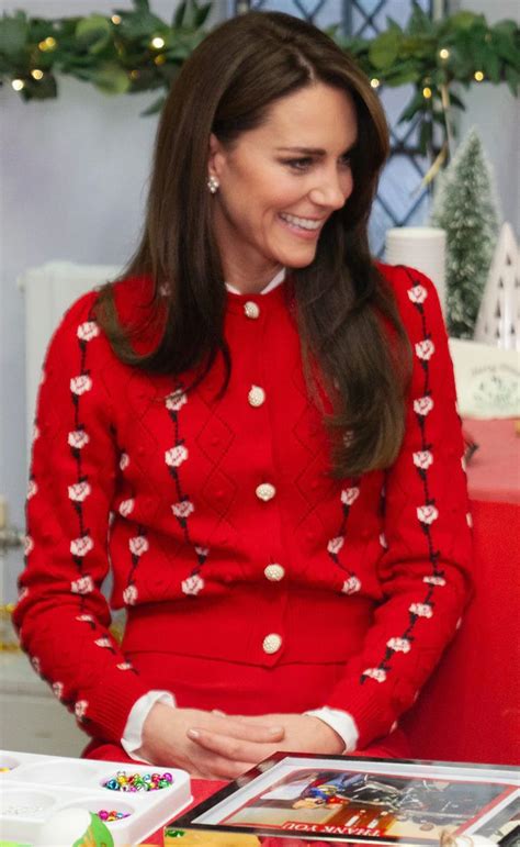 Kate Middleton Wears Festive Red Ensemble to 